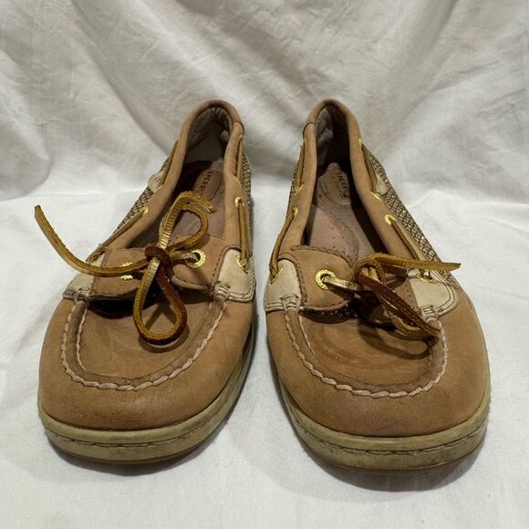 Sperry size 8 Women's angelfish Brown and Gold boat shoe Loafers - Picture 12 of 13